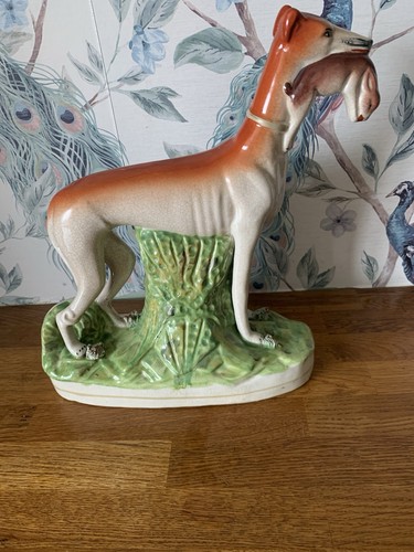 19thc staffordshire greyhound - staffordshire,