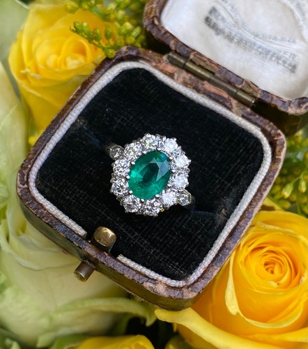 Victorian emerald and diamond - emerald,