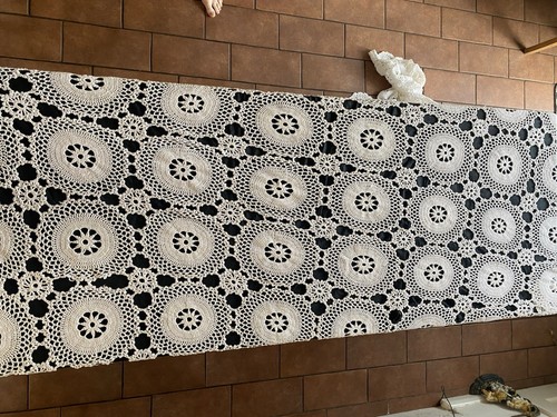 Huge hand crocheted bed spread - huge,
