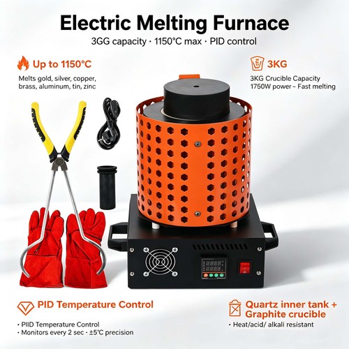 Electric melting furnace - electric, 3kg