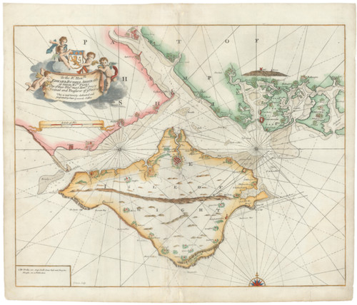 1693 collins nautical map - collins,
