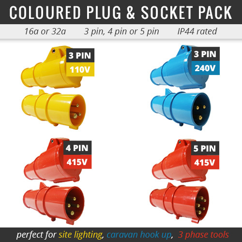 All coloured plug and socket - all,