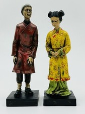 Vintage Pair of Art Resin Chinese Figurines