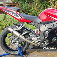 Yamaha YZF R6 Exhaust Silencer Moto GP Style Slip On Can Link Pipe 1998-2005 