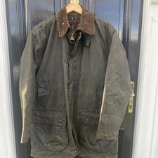 Barbour Vintage Northumbria Wax Jacket Men Green C42  107cm