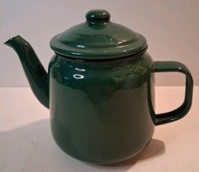 Bill's Green Enamel Tea Pot In Excellent Condition