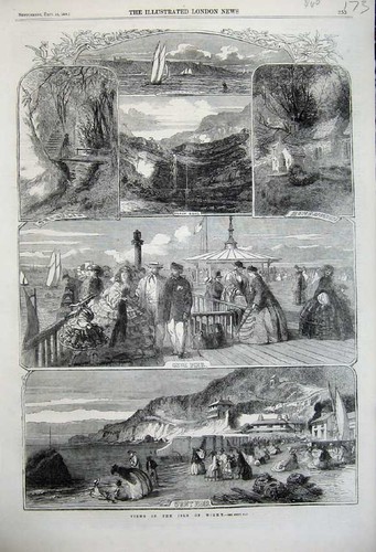 Old antique print 1859 view - antique,