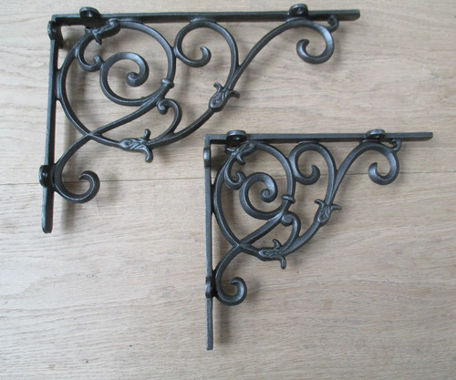 Pair vine antique iron cast - pair,