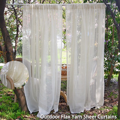 Outdoor linen sheer voile - outdoor,
