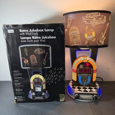 KNG America Retro Jukebox Lamp Alarm Clock FM Radio with iPod Dock - Never Used