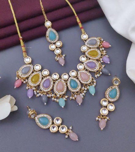Kundan necklace earring set - earring,
