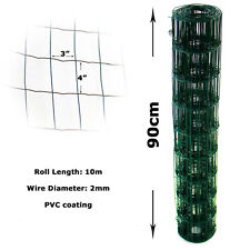 PVC Coated Wire Fencing Mesh 90cm or 120cm Height Green Galvanised Garden Fence