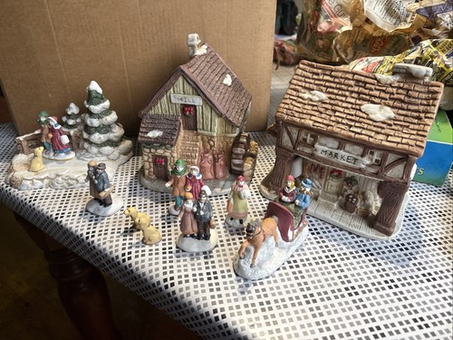 Ceramic christmas village mill - village,