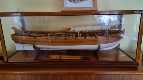Wooden sailing ship model with - sailing,