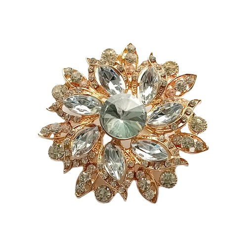 New crystal flower - crystal, brooch