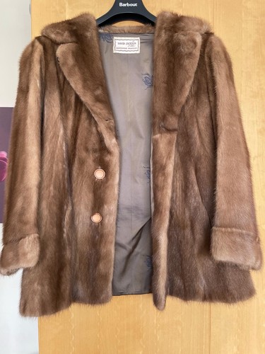 Real mink fur coat brown - mink,