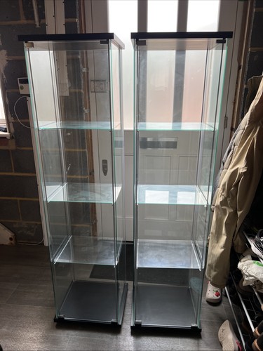 Ikea detolf black - black, glass