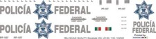 Decal 454 UH-60 Black Hawk Federal Police Mexico PF-107