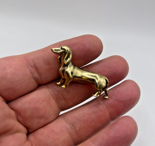 Small brass dachshund - small,