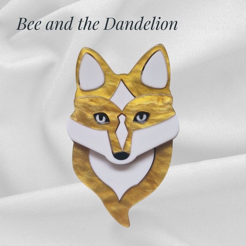 Cute fox head - fox, brooch,