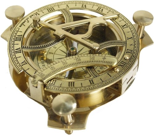 Antique style brass sundial - antique-style,