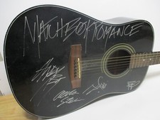 Matchbook Romance Band Signed Acoustic Guitar Samick LW-015g Black