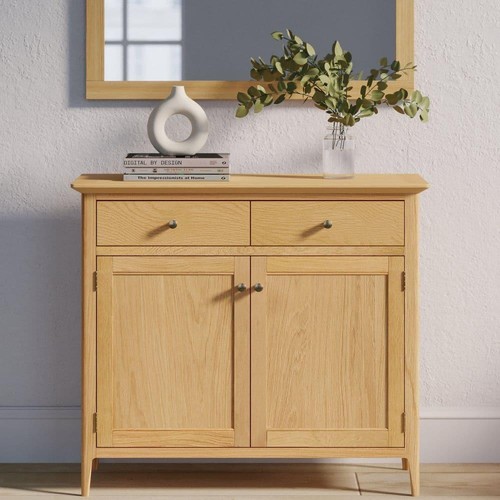 Solid oak small sideboard - oak,