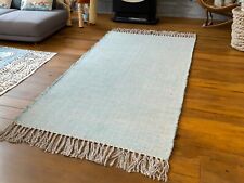 Cotton Rug Small Large or Runner Grey Green Blue Yellow Pale Rugs Hand Woven Mat