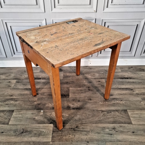 Vintage school desk wooden - school,