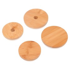  Mason Jar Reusable Lids Jam Pot Covers Bamboo for Glass Jars Bottle