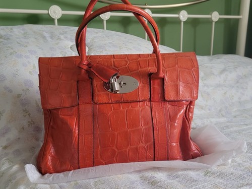 Mulberry bayswater croc - bayswater, burnt
