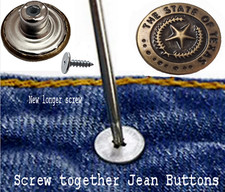 Jean repair buttons,  screw