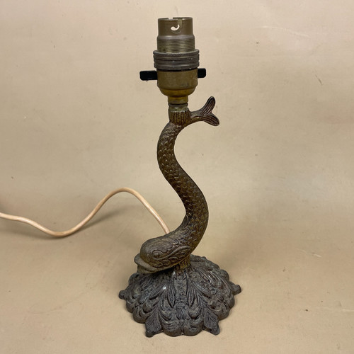 Oriental brass gold lamp - oriental, koi