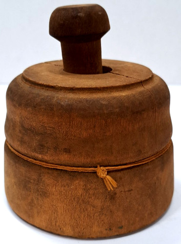 Antique wooden butter press - wooden,