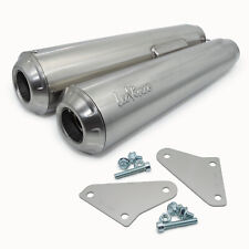 Universal rear muffler kit LeoVince 2x CLASSIC RACER RACING stainless steel