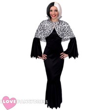 CRUELLA COSTUME BOB WIG DRESS