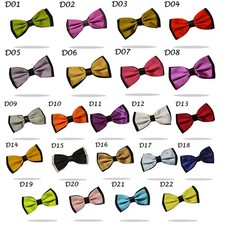Men Satin Novelty Bow Tie Dickie Bow Pre-Tied - Tuxedo Silky BowTies Fancy Dress