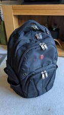 Swissgear Black Backpack Laptop Bag. 6 Zipped Compartments. 18in.