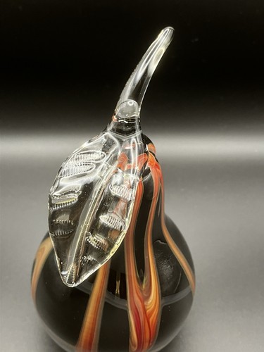 Art glass pear paperweight - art,
