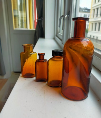 Set antique brown chemist - set, of
