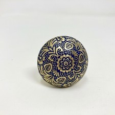 Moroccan Blue & Gold Round