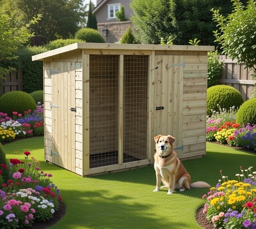 Wooden dog kennel and - wooden,