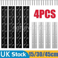 4PCS Stainless Steel Piano Hinge 15/30/45CM Continuous Boat Hinge + Screws