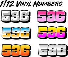24 x Doors Numbers 1/12th Oval Mardave Kamtec Decals Banger Stock Car RC Racing