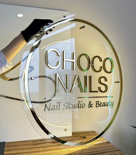 Custom acrylic led halo wall - acrylic,