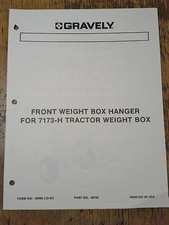 Gravely Front Weight Box Hanger for 7173 H Tractor Weight Box Manual Form 38868