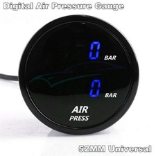 52mm Dual Air Pressure Gauge Blue LED suspension Air ride gauge+ 1/8NPT sensors