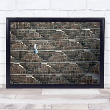 Staircase Woman Old Architecture patterns Wall Art Print