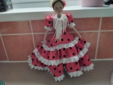 Vintage  Doll Figurine Spanish Flamenco Dancer.11.4 In H,china Limbs.