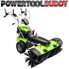 Brush Sweeper Petrol Zipper KM1000 3.6kw 1m Wide Brush + Collection Box & Plough